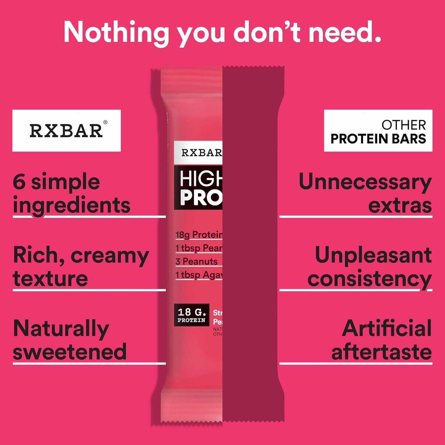 image:imageRXBAR High Protein Bars Gluten Free Protein Snacks Strawberry Peanut Butter 253oz Box 12 BarsStrawberry Peanut Butter