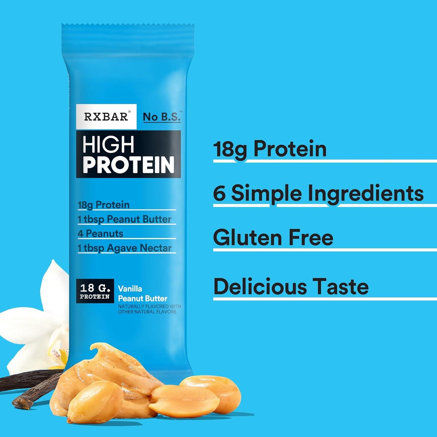 image:imageRXBAR High Protein Bars Gluten Free Protein Snacks Strawberry Peanut Butter 253oz Box 12 BarsVariety Pack