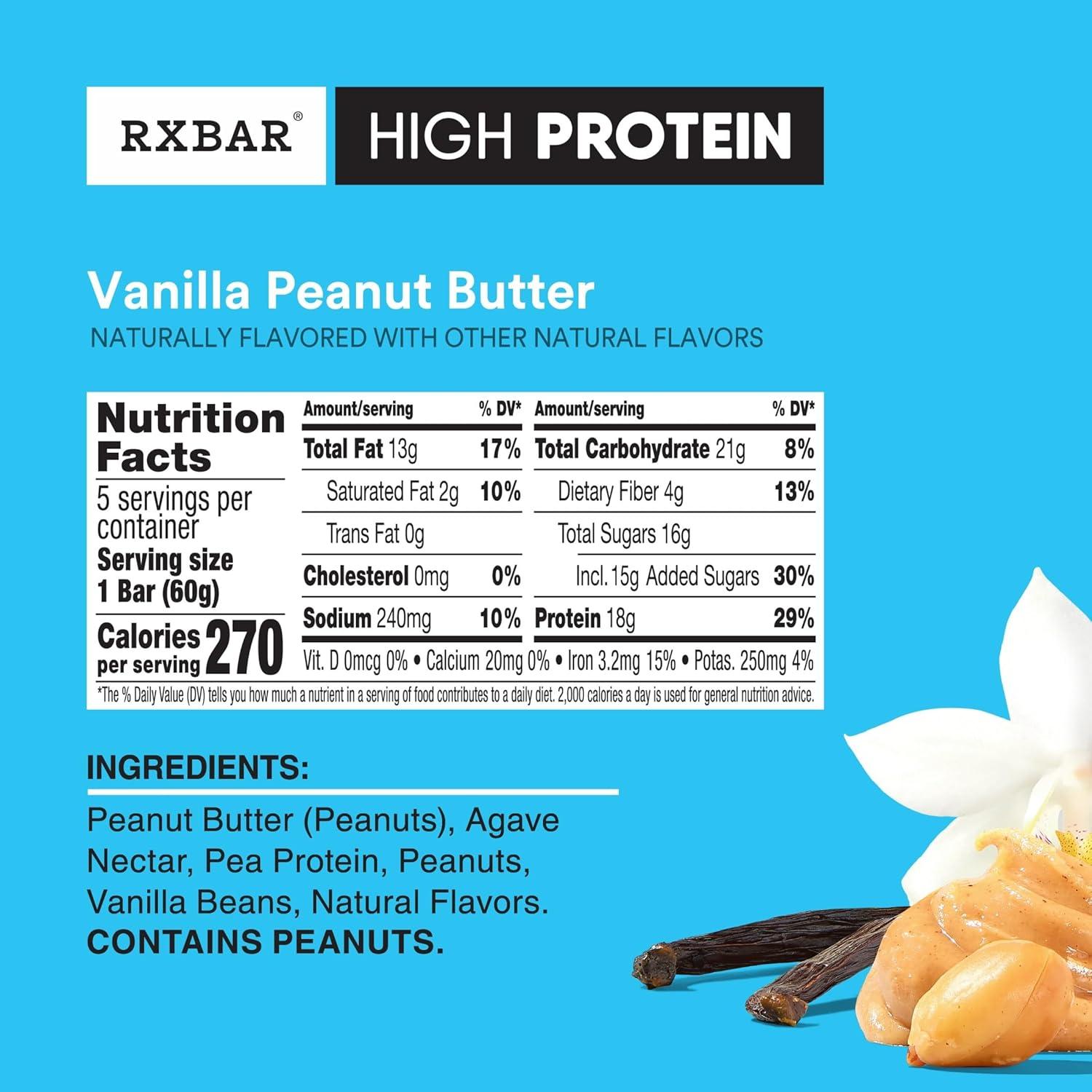 image:imageRXBAR High Protein Bars Gluten Free Protein Snacks Strawberry Peanut Butter 253oz Box 12 BarsVariety Pack