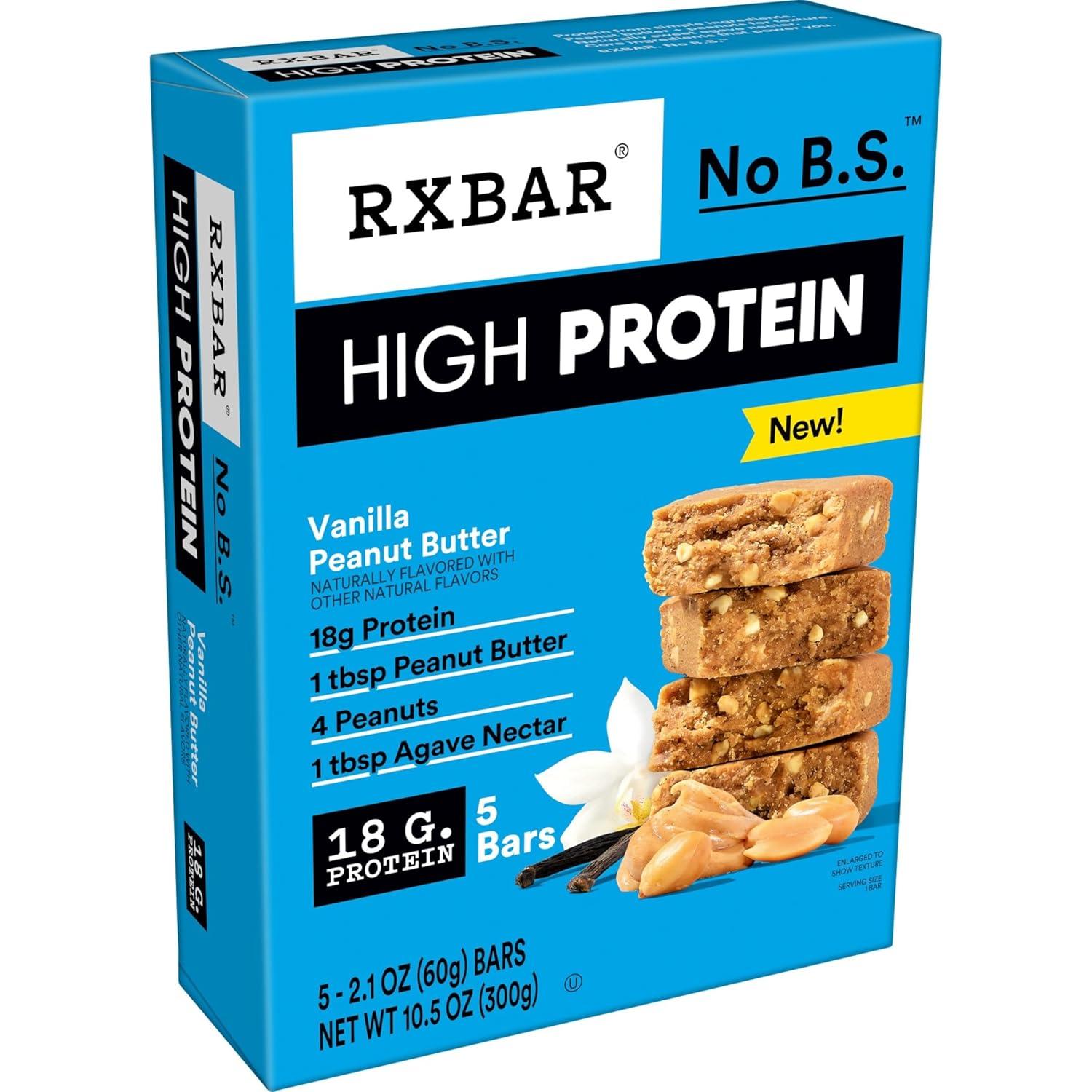 image:imageRXBAR High Protein Bars Gluten Free Protein Snacks Vanilla Peanut Butter 253oz Box 12 Bars30 Bars