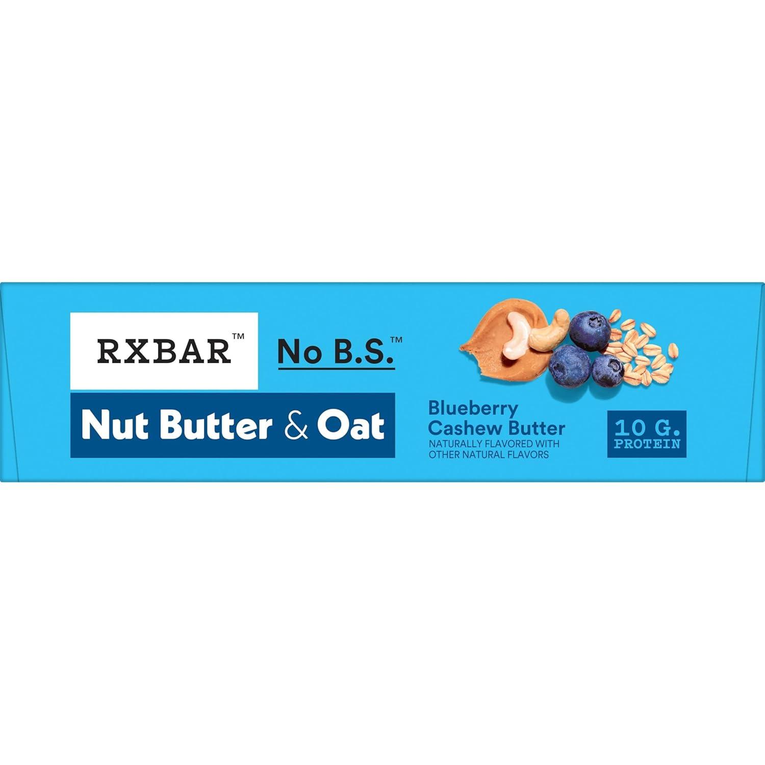 image:imageRXBAR Nut Butter And Oat Protein Bars Protein Snacks Snack Bars Blueberry Cashew Butter 97oz Box 5 Count97 OZ Pack of 2