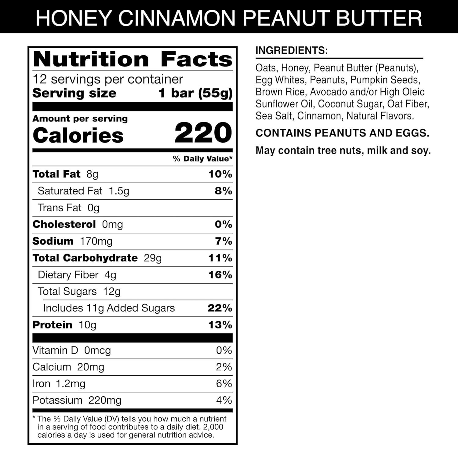image:imageRXBAR Nut Butter and Oat Protein Bars Protein Snacks Snack Bars Honey Cinnamon Peanut Butter 232oz Box 12 Count