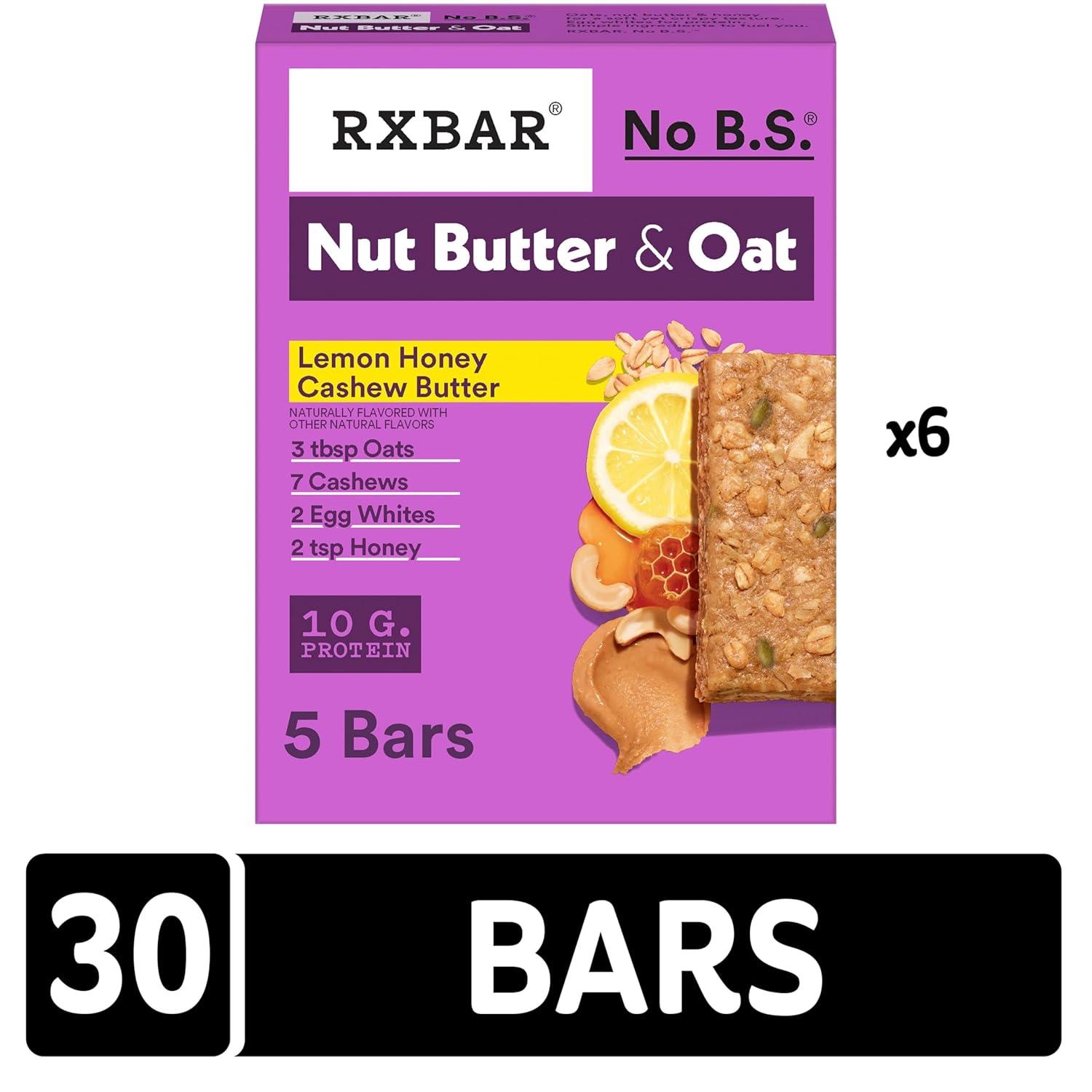 image:imageRXBAR Nut Butter and Oat Protein Bars Protein Snacks Snack Bars Lemon Honey Cashew Butter 232oz Box 12 Count30 Count