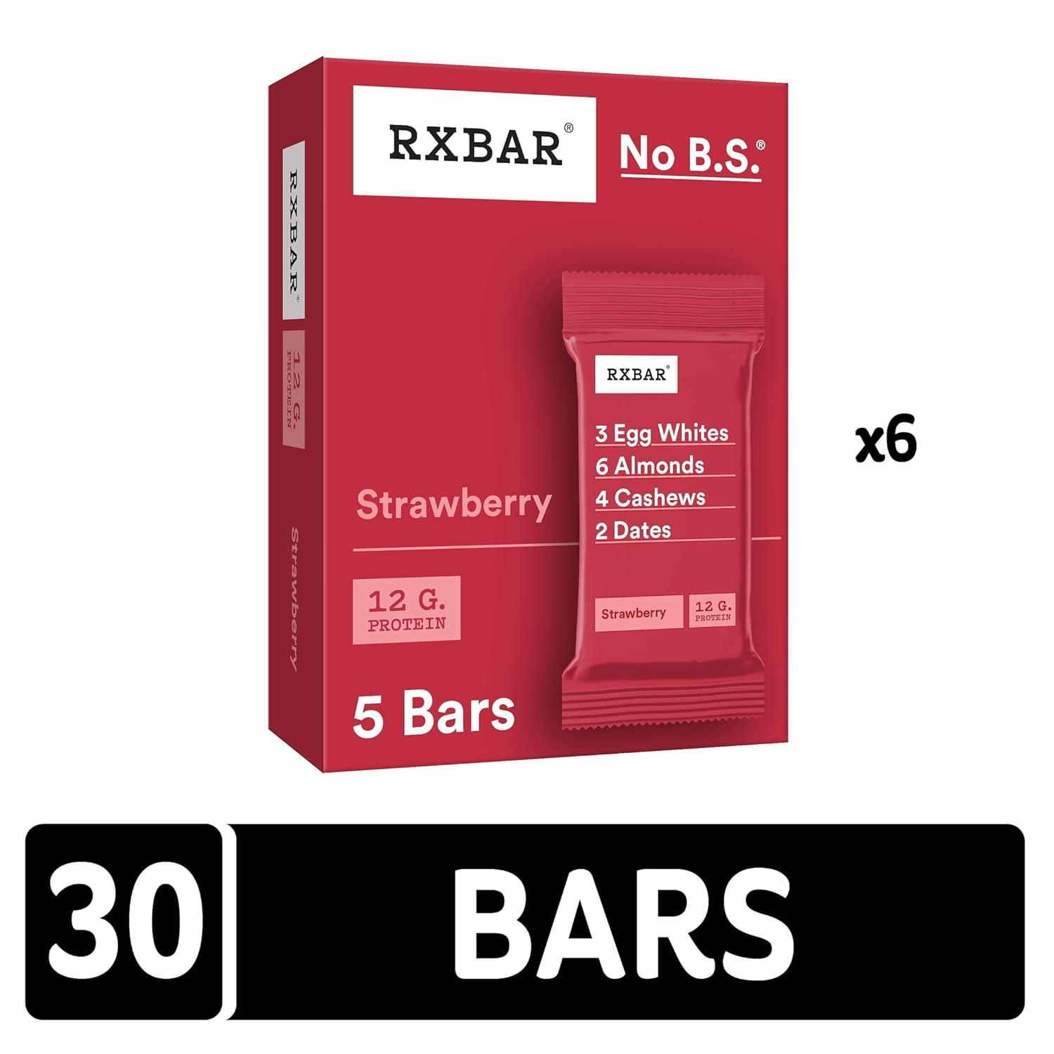 image:imageRXBAR Protein Bars 12g Protein Gluten Free Snacks Strawberry 22oz Box 12 Bars30 Count