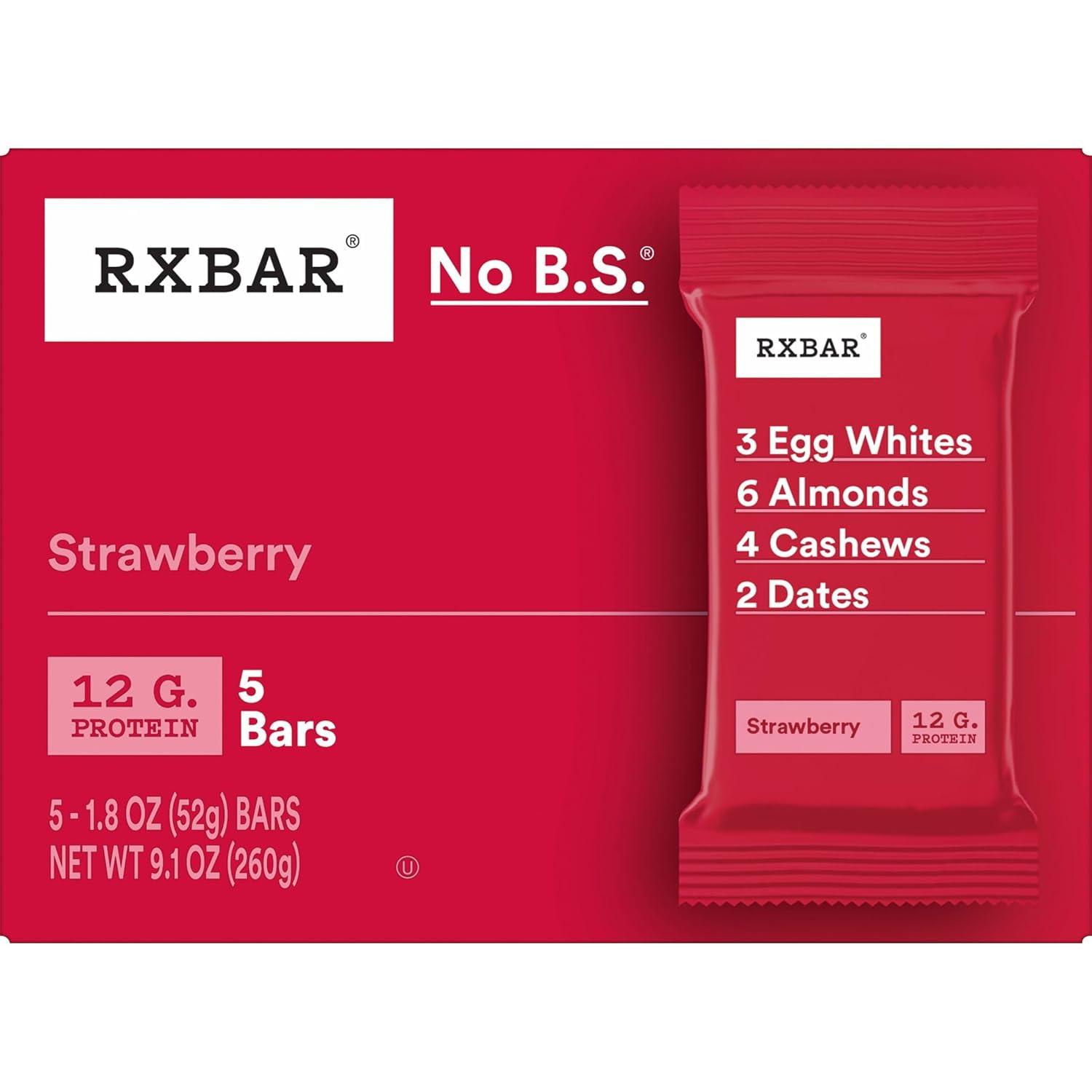 image:imageRXBAR Protein Bars 12g Protein Gluten Free Snacks Strawberry 22oz Box 12 Bars30 Count