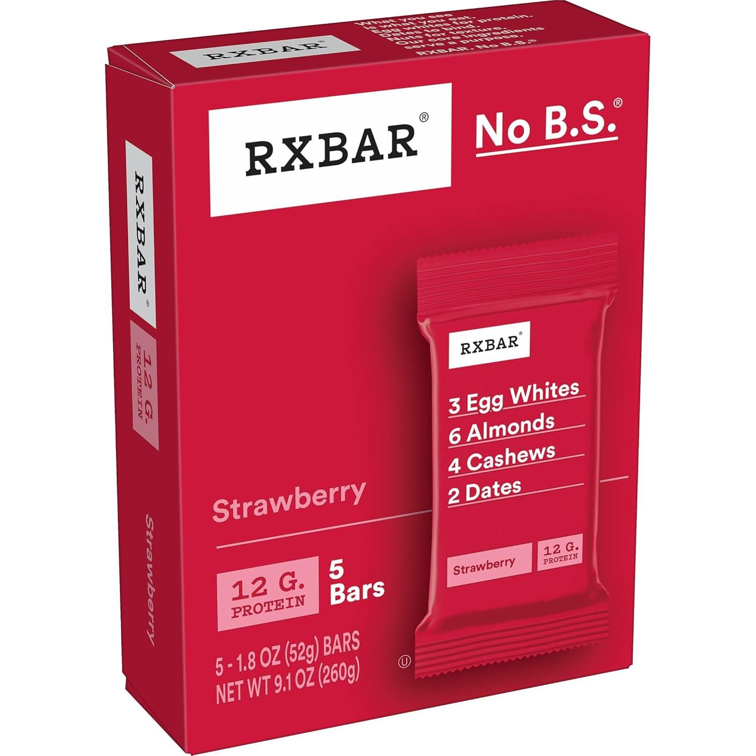 image:imageRXBAR Protein Bars 12g Protein Gluten Free Snacks Strawberry 22oz Box 12 Bars30 Count