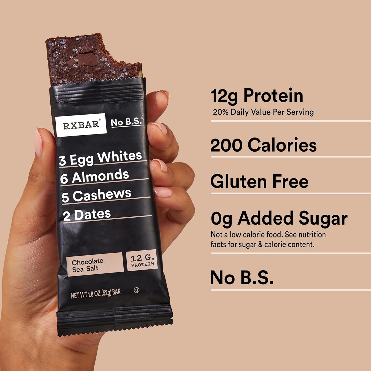 image:imageRXBAR Protein Bars Protein Snack Snack Bars Chocolate Sea Salt 91oz 5 Count5 Count Pack of 1