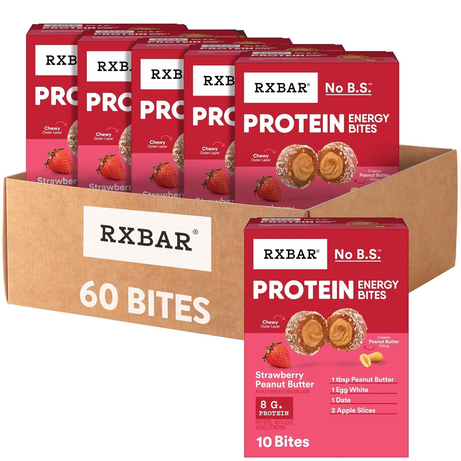 image:imageRXBAR Protein Energy Bites Gluten Free Energy Snacks Protein Snacks Variety Pack 20 BitesStrawberry Peanut Butter