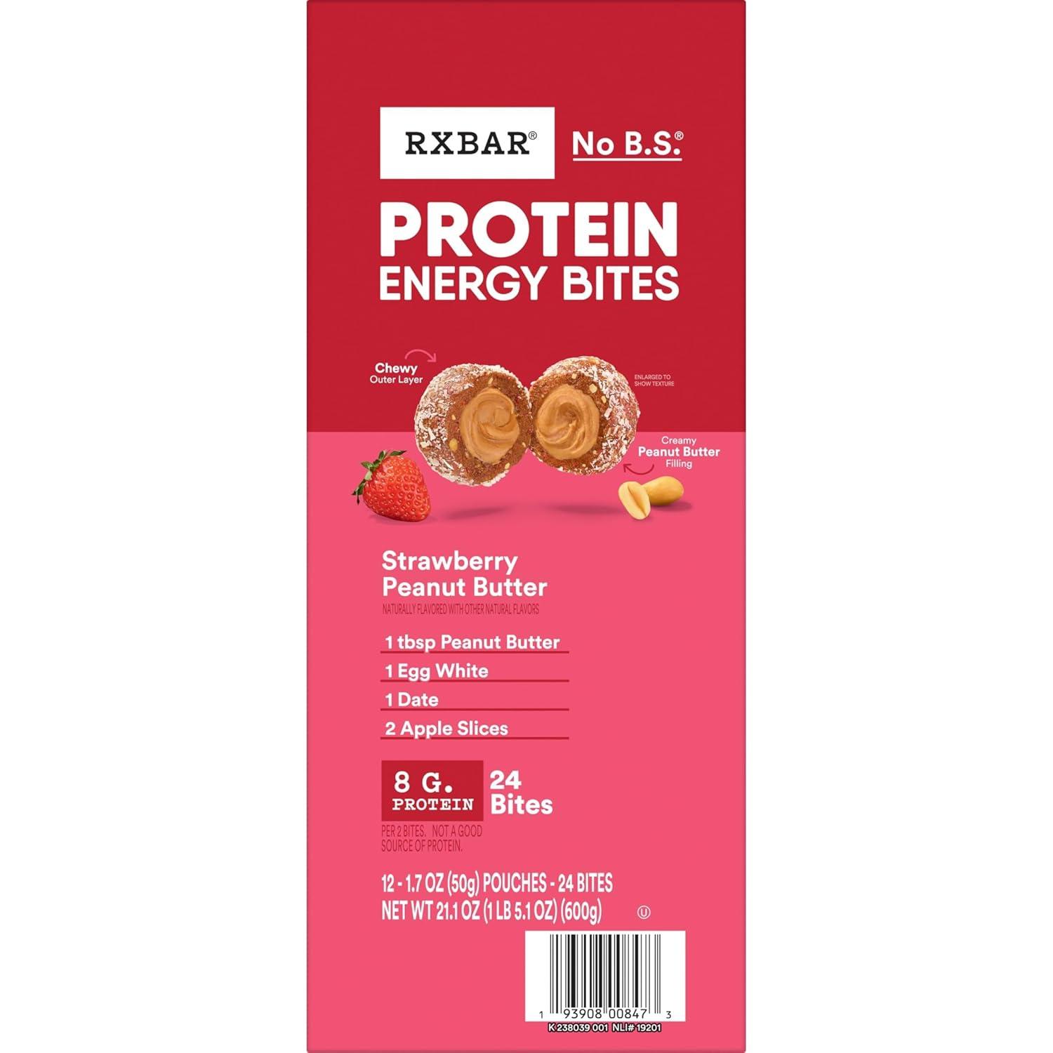 image:imageRXBAR Protein Energy Bites Gluten Free Energy Snacks Protein Snacks Variety Pack 20 BitesStrawberry Peanut Butter