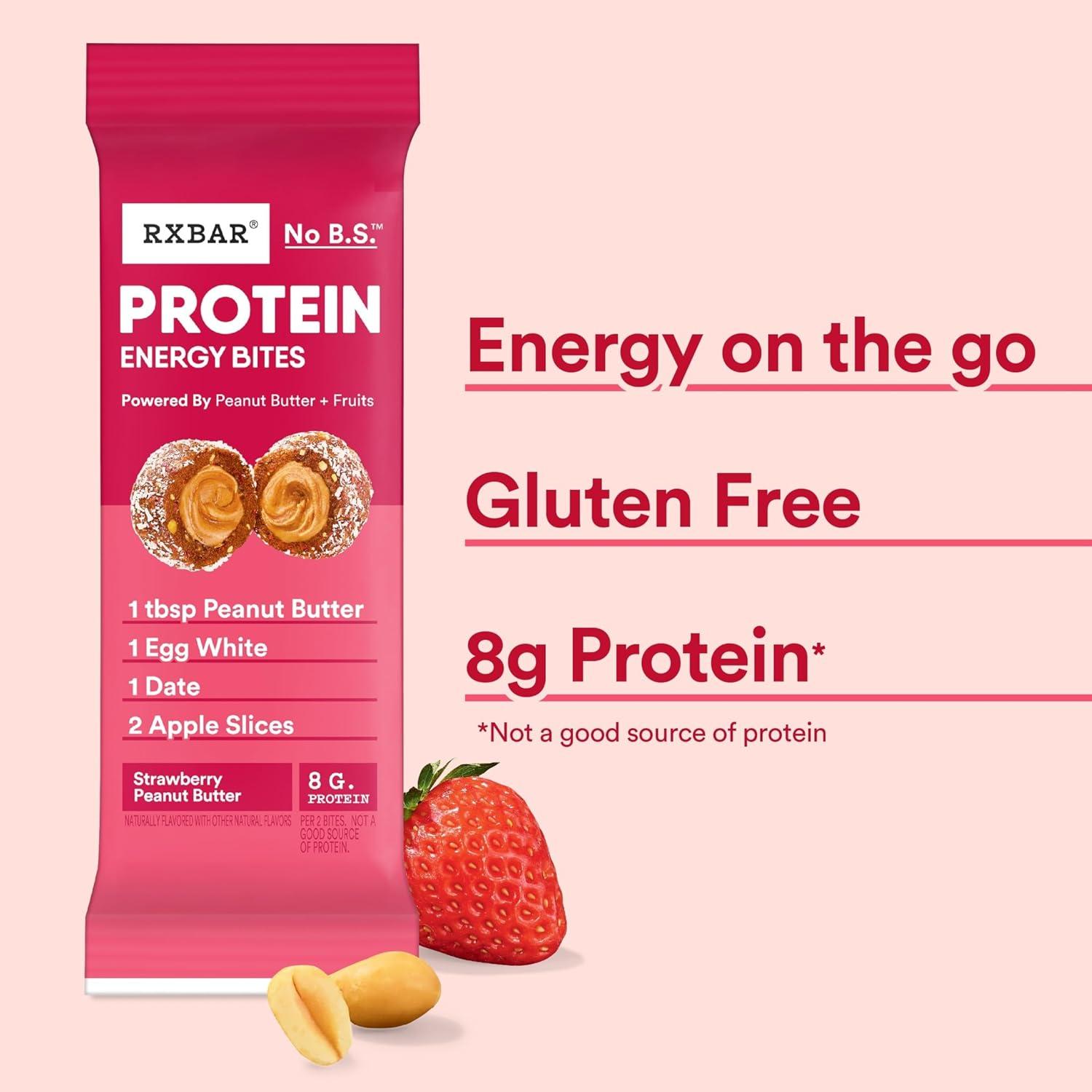 image:imageRXBAR Protein Energy Bites Gluten Free Energy Snacks Protein Snacks Variety Pack 20 BitesStrawberry Peanut Butter