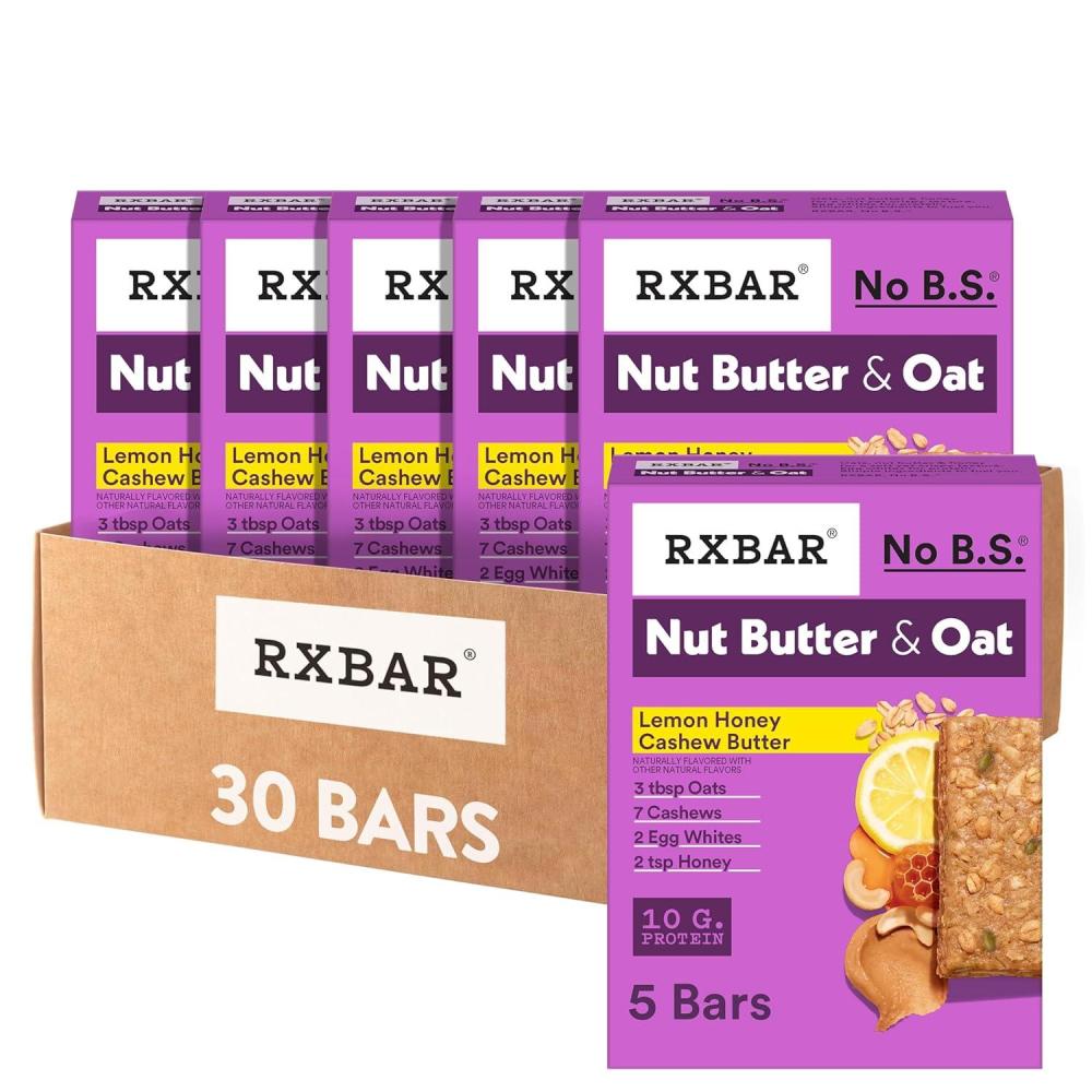 image:imageRXBAR Nut Butter and Oat Protein Bars Protein Snacks Snack Bars Lemon Honey Cashew Butter 232oz Box 12 Count30 Count