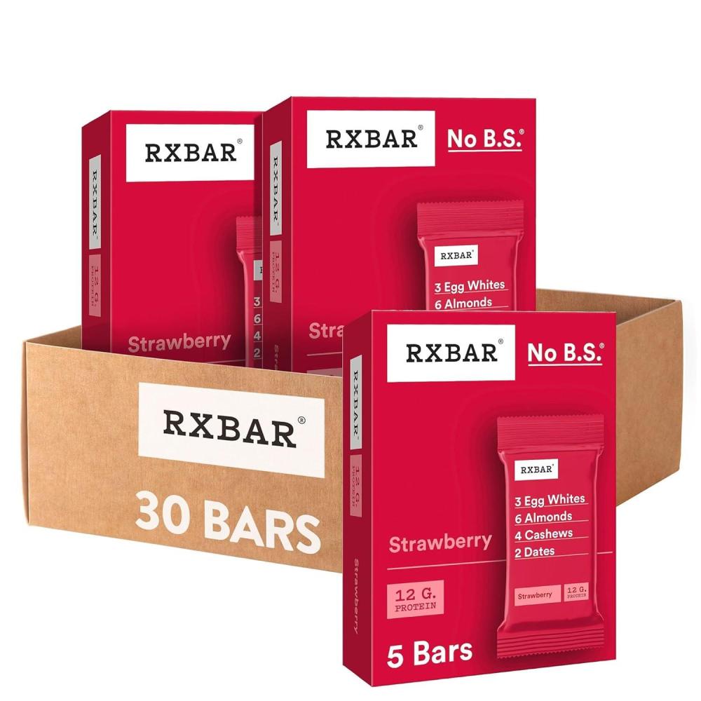 image:imageRXBAR Protein Bars 12g Protein Gluten Free Snacks Strawberry 22oz Box 12 Bars30 Count