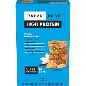 image:imageRXBAR High Protein Bars Gluten Free Protein Snacks Vanilla Peanut Butter 253oz Box 12 Bars12 Bars