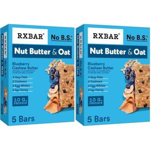image:imageRXBAR Nut Butter And Oat Protein Bars Protein Snacks Snack Bars Blueberry Cashew Butter 97oz Box 5 Count97 OZ Pack of 2