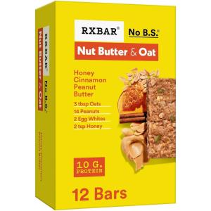 image:imageRXBAR Nut Butter and Oat Protein Bars Protein Snacks Snack Bars Honey Cinnamon Peanut Butter 232oz Box 12 Count