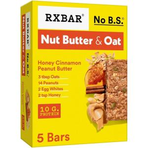 image:imageRXBAR Nut Butter and Oat Protein Bars Protein Snacks Snack Bars Honey Cinnamon Peanut Butter 97oz Box 5 Count