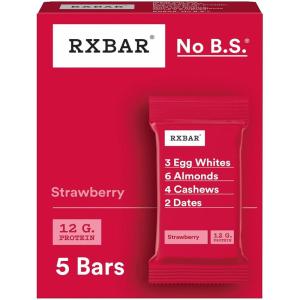 image:imageRXBAR Protein Bars 12g Protein Gluten Free Snacks Strawberry 91oz Box 5 Bars5 Count