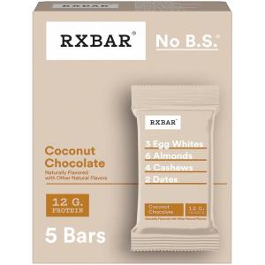 image:imageRXBAR Protein Bars 12g Protein GlutenFree Snacks Coconut Chocolate 91oz Box 5 Bars5 Count Pack of 1