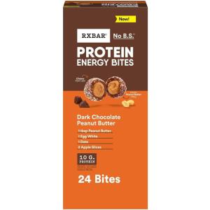 image:imageRXBAR Protein Energy Bites Gluten Free Protein Balls Dark Chocolate Peanut Butter 211oz Box 24 BitesDark Chocolate Peanut Butter